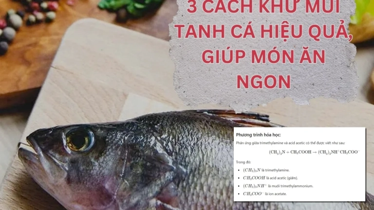 Vì sao dùng giấm khử mùi tanh của cá Giải thích hóa học